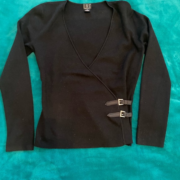 INC International Concepts Sweaters - INC black crossover sweater in M